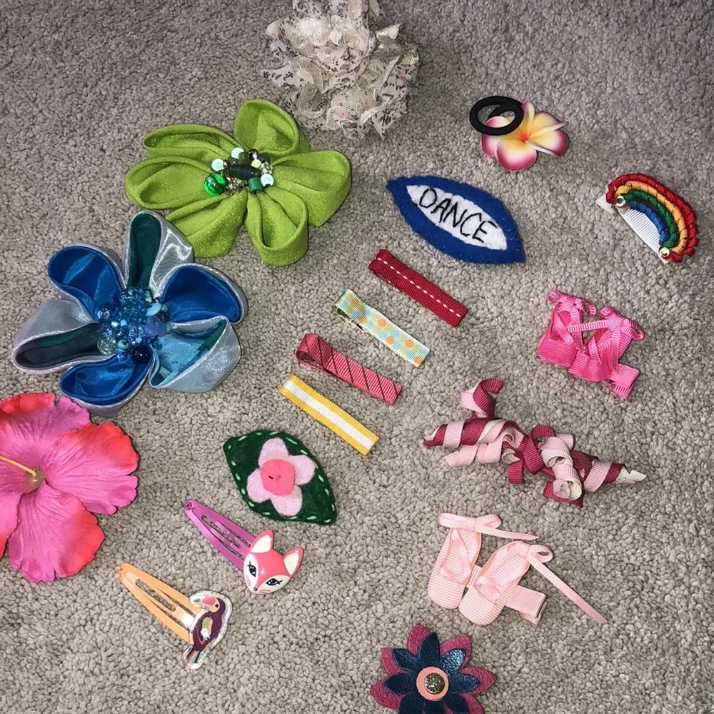 Handmade Girls kids Hair Accessories‎ clip’s barrettes Tie Lot (18) Ballet Shoes